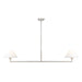 Leila Brushed Nickel 2 Light 62 Inch Linear Chandelier Z-Lite 744-62L-BN | theLightShop
