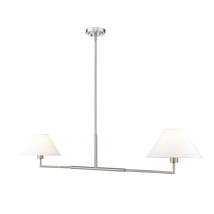 Leila Brushed Nickel 2 Light 62 Inch Linear Chandelier Z-Lite 744-62L-BN | theLightShop