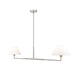 Leila Brushed Nickel 2 Light 62 Inch Linear Chandelier Z-Lite 744-62L-BN | theLightShop