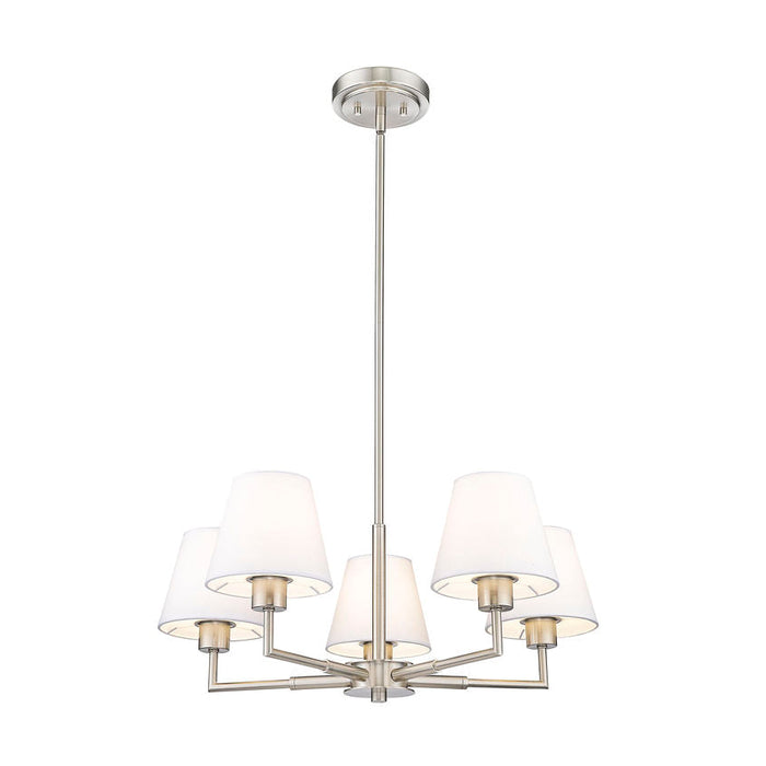 Leila Brushed Nickel 5 Light 26 Inch Chandelier Z-Lite 744-26R-BN | theLightShop