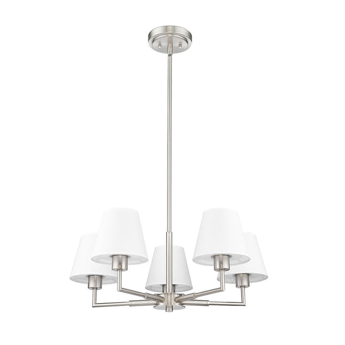 Leila Brushed Nickel 5 Light 26 Inch Chandelier Z-Lite 744-26R-BN | theLightShop