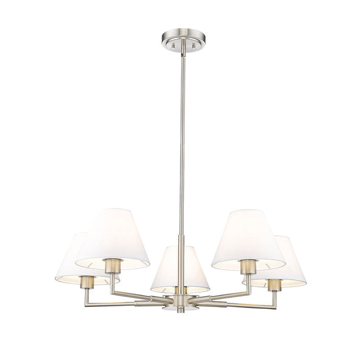 Leila Brushed Nickel 5 Light 34 Inch Chandelier Z-Lite 744-34R-BN | theLightShop