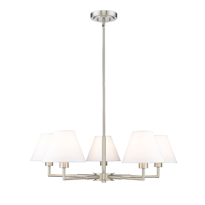 Leila Brushed Nickel 5 Light 34 Inch Chandelier Z-Lite 744-34R-BN | theLightShop
