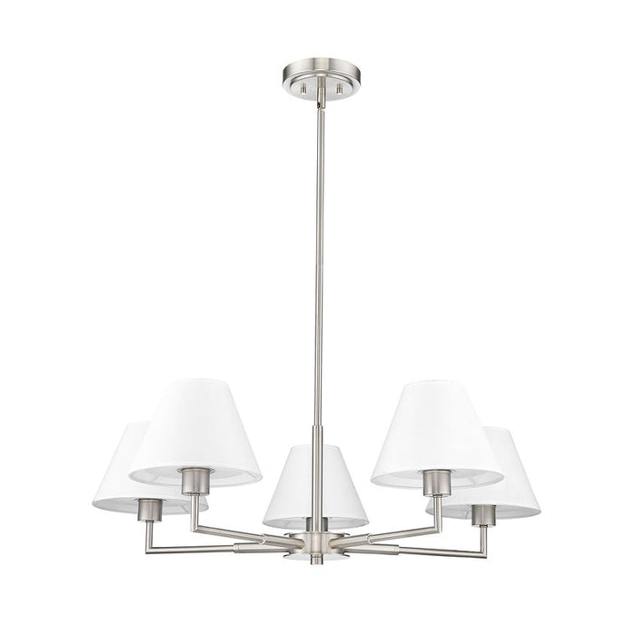 Leila Brushed Nickel 5 Light 34 Inch Chandelier Z-Lite 744-34R-BN | theLightShop