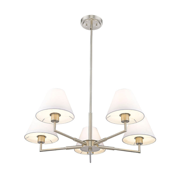 Leila Brushed Nickel 5 Light 34 Inch Chandelier Z-Lite 744-34R-BN | theLightShop