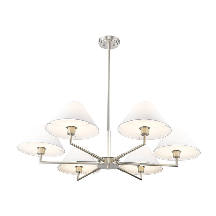Leila Brushed Nickel 6 Light 44 Inch Chandelier Z-Lite 744-44R-BN | theLightShop