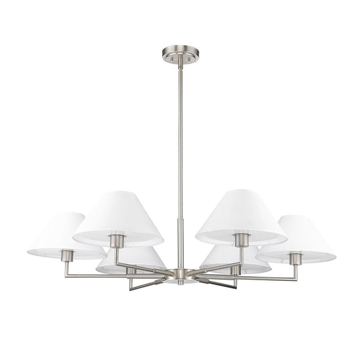 Leila Brushed Nickel 6 Light 44 Inch Chandelier Z-Lite 744-44R-BN | theLightShop