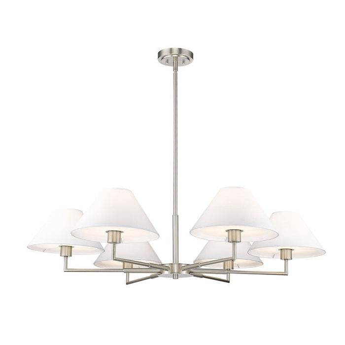 Leila Brushed Nickel 6 Light 44 Inch Chandelier Z-Lite 744-44R-BN | theLightShop