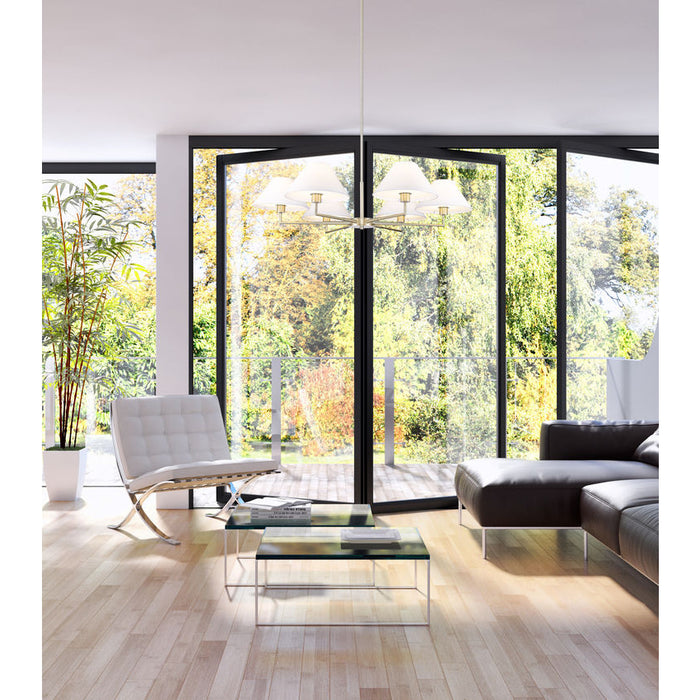 Leila Brushed Nickel 6 Light 44 Inch Chandelier Z-Lite 744-44R-BN | theLightShop