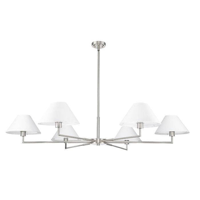 Leila Brushed Nickel 6 Light 63 Inch Chandelier Z-Lite 744-63R-BN | theLightShop