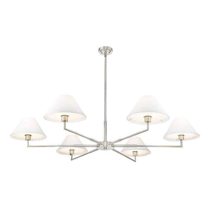 Leila Brushed Nickel 6 Light 63 Inch Chandelier Z-Lite 744-63R-BN | theLightShop