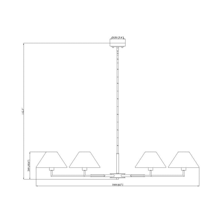 Leila Brushed Nickel 6 Light 63 Inch Chandelier Z-Lite 744-63R-BN | theLightShop