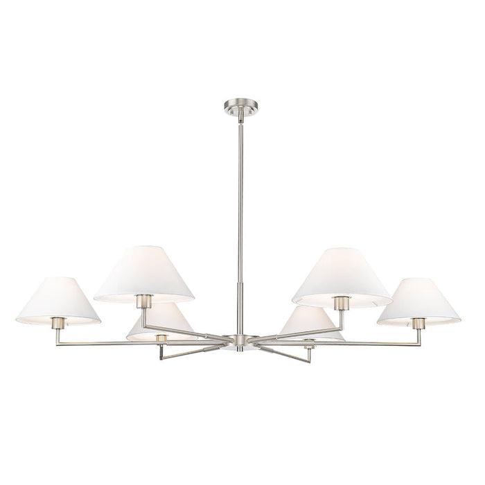 Leila Brushed Nickel 6 Light 63 Inch Chandelier Z-Lite 744-63R-BN | theLightShop