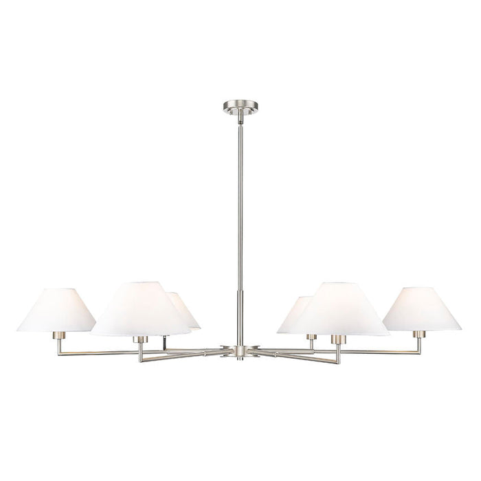 Leila Brushed Nickel 6 Light 63 Inch Chandelier Z-Lite 744-63R-BN | theLightShop