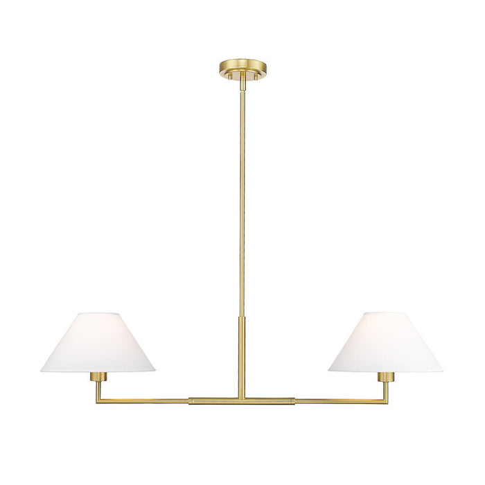 Leila Luxe Gold 2 Light 42 Inch Linear Chandelier Z-Lite 744-42L-LG | theLightShop