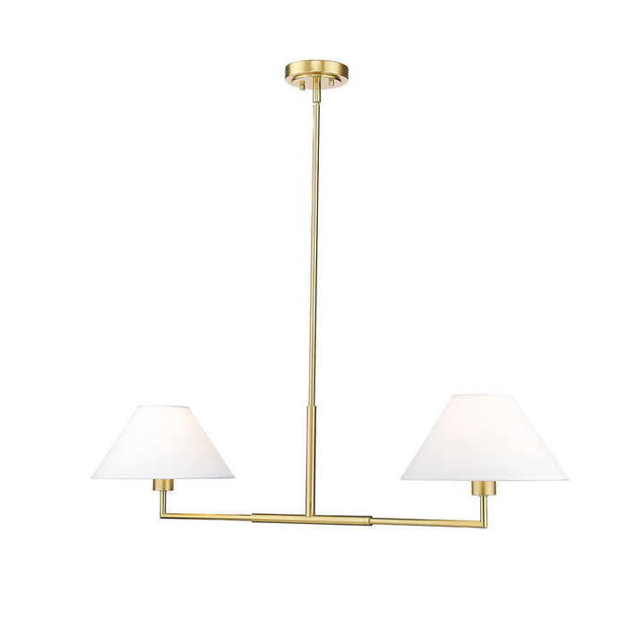 Leila Luxe Gold 2 Light 42 Inch Linear Chandelier Z-Lite 744-42L-LG | theLightShop