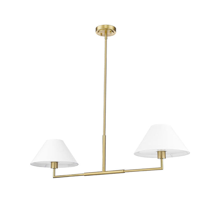 Leila Luxe Gold 2 Light 42 Inch Linear Chandelier Z-Lite 744-42L-LG | theLightShop