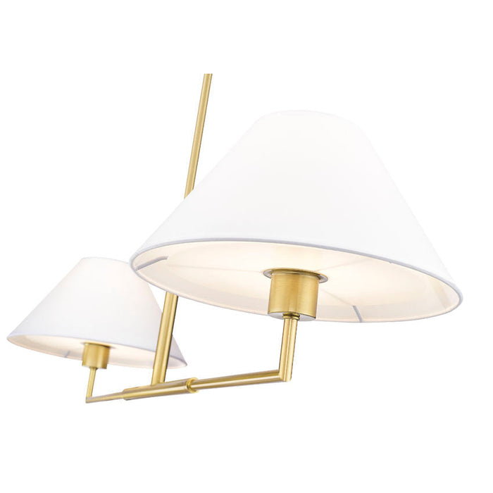Leila Luxe Gold 2 Light 42 Inch Linear Chandelier Z-Lite 744-42L-LG | theLightShop
