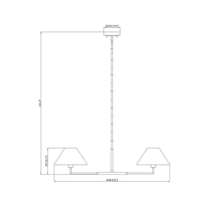 Leila Luxe Gold 2 Light 42 Inch Linear Chandelier Z-Lite 744-42L-LG | theLightShop