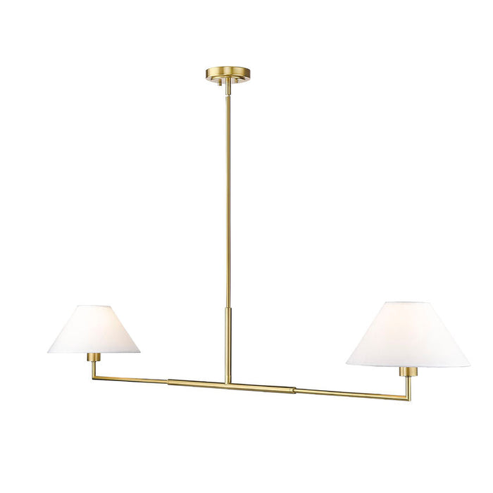Leila Luxe Gold 2 Light 62 Inch Linear Chandelier Z-Lite 744-62L-LG | theLightShop