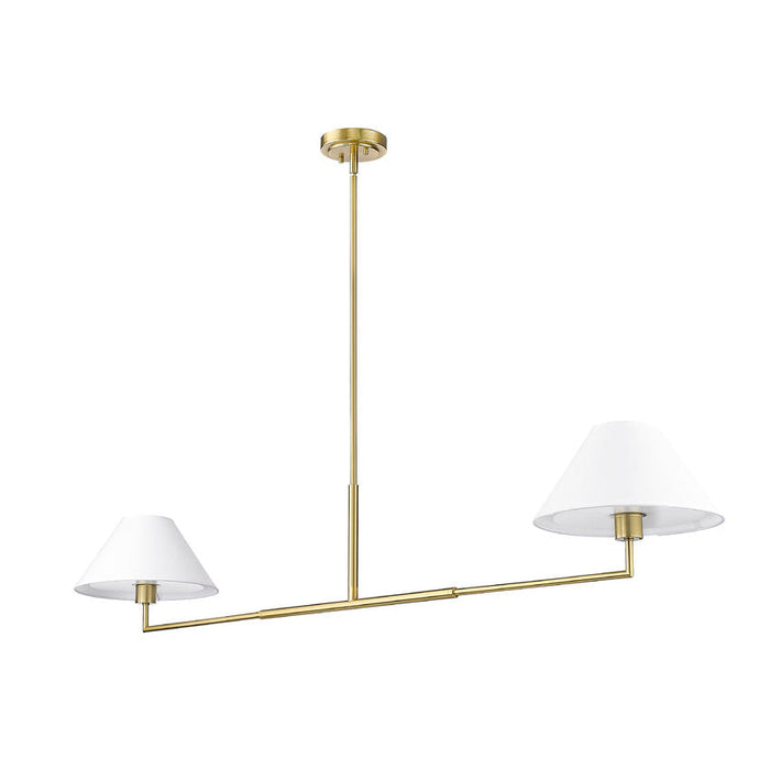 Leila Luxe Gold 2 Light 62 Inch Linear Chandelier Z-Lite 744-62L-LG | theLightShop