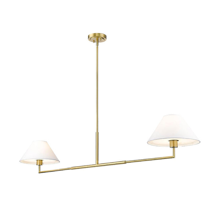 Leila Luxe Gold 2 Light 62 Inch Linear Chandelier Z-Lite 744-62L-LG | theLightShop