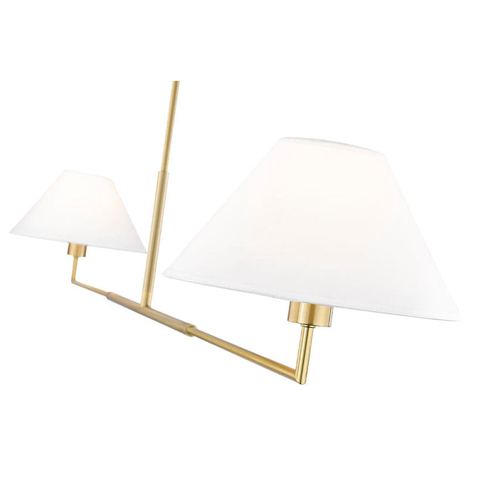 Leila Luxe Gold 2 Light 62 Inch Linear Chandelier Z-Lite 744-62L-LG | theLightShop