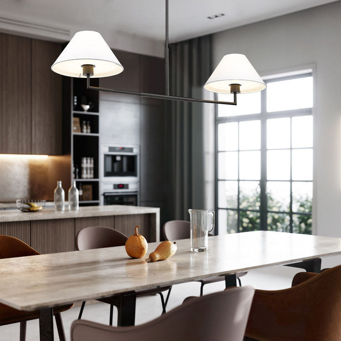 Leila Matte Black 2 Light 42 Inch Linear Chandelier Z-Lite 744-42L-MB | theLightShop