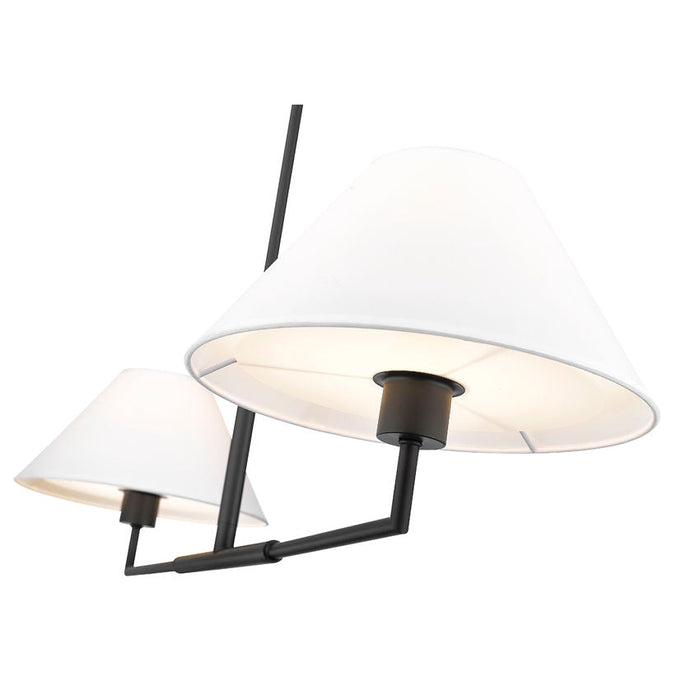 Leila Matte Black 2 Light 42 Inch Linear Chandelier Z-Lite 744-42L-MB | theLightShop