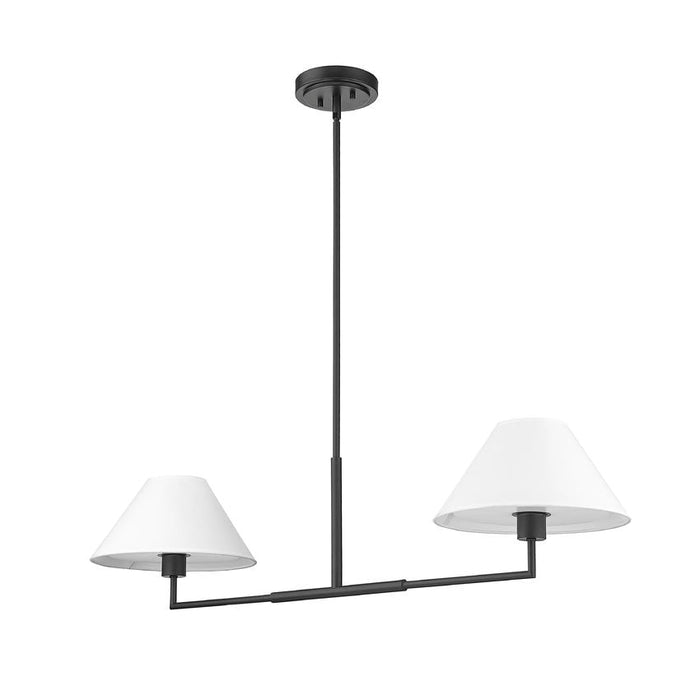 Leila Matte Black 2 Light 42 Inch Linear Chandelier Z-Lite 744-42L-MB | theLightShop