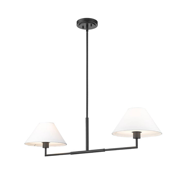Leila Matte Black 2 Light 42 Inch Linear Chandelier Z-Lite 744-42L-MB | theLightShop