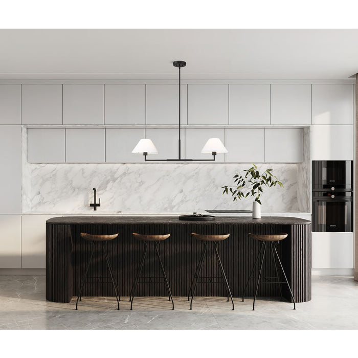 Leila Matte Black 2 Light 42 Inch Linear Chandelier Z-Lite 744-42L-MB | theLightShop