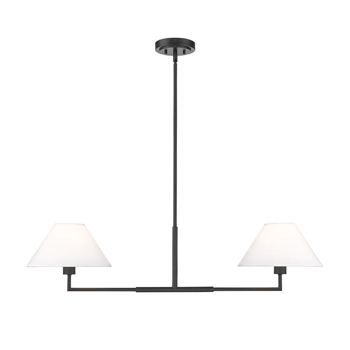 Leila Matte Black 2 Light 42 Inch Linear Chandelier Z-Lite 744-42L-MB | theLightShop