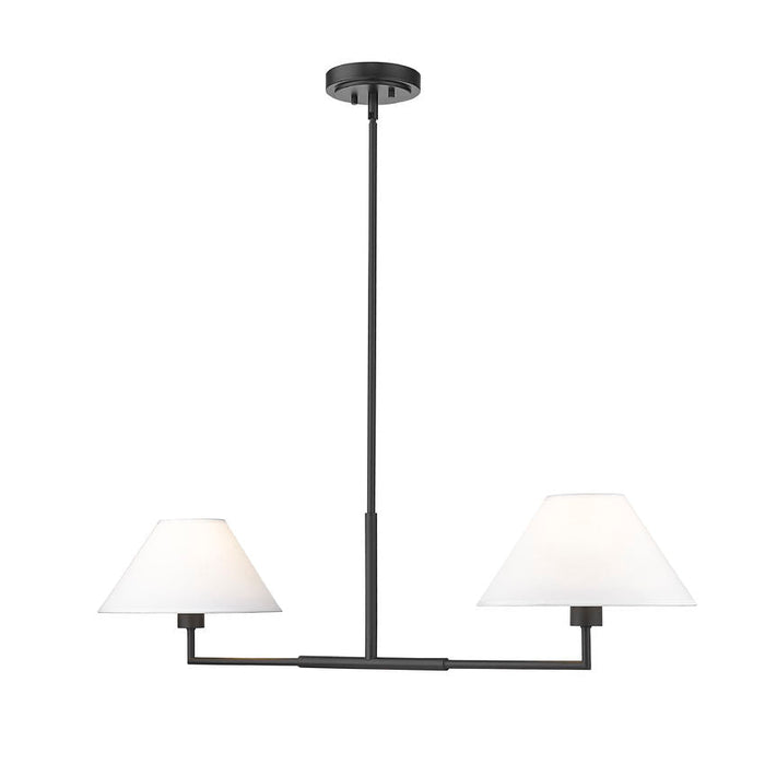 Leila Matte Black 2 Light 42 Inch Linear Chandelier Z-Lite 744-42L-MB | theLightShop