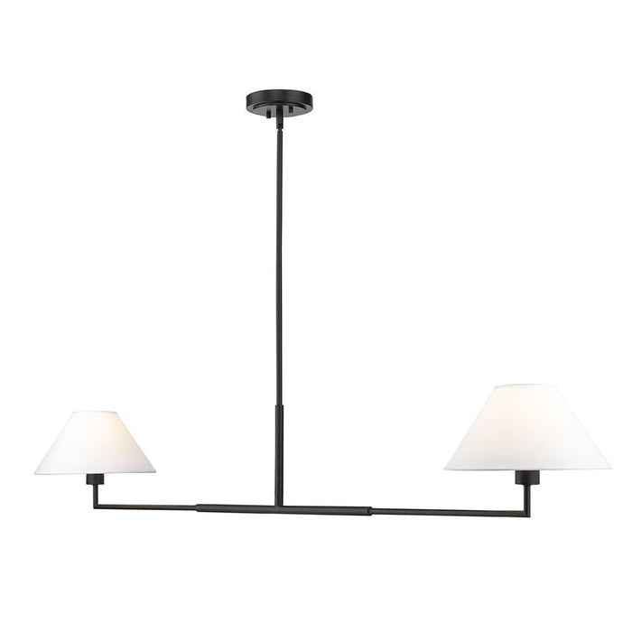 Leila Matte Black 2 Light 62 Inch Linear Chandelier Z-Lite 744-62L-MB | theLightShop
