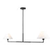 Leila Matte Black 2 Light 62 Inch Linear Chandelier Z-Lite 744-62L-MB | theLightShop