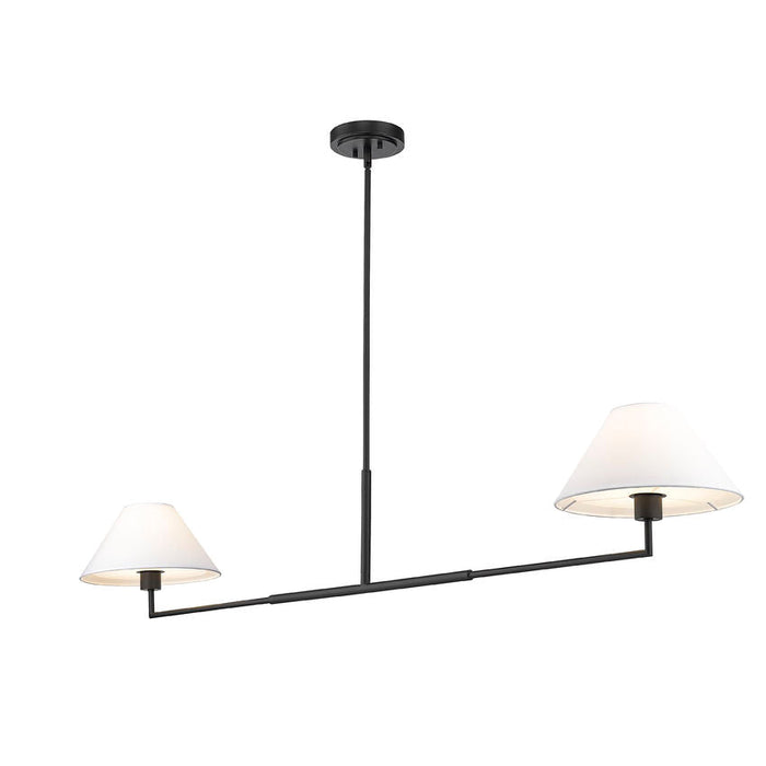 Leila Matte Black 2 Light 62 Inch Linear Chandelier Z-Lite 744-62L-MB | theLightShop