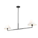 Leila Matte Black 2 Light 62 Inch Linear Chandelier Z-Lite 744-62L-MB | theLightShop