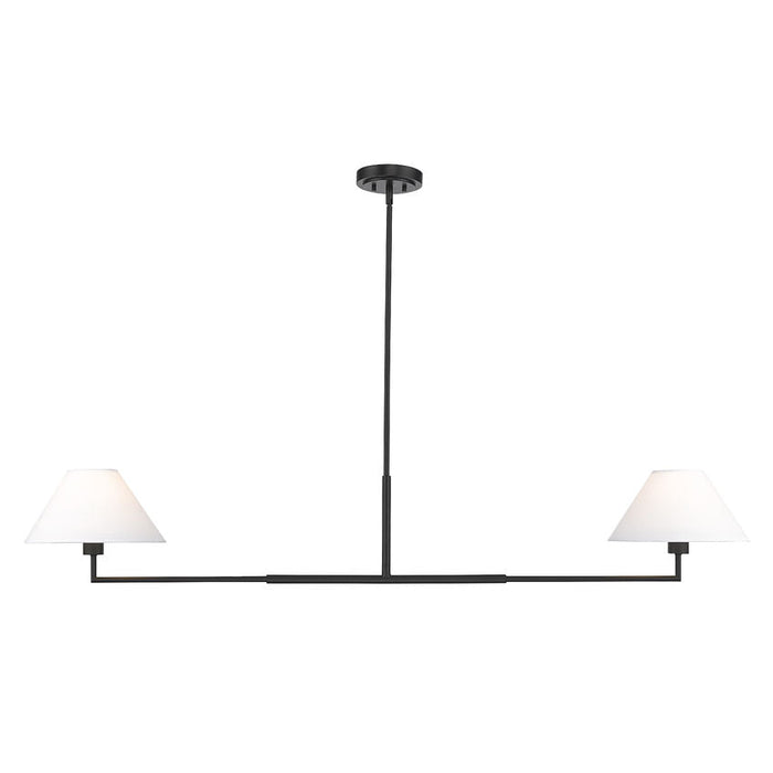 Leila Matte Black 2 Light 62 Inch Linear Chandelier Z-Lite 744-62L-MB | theLightShop