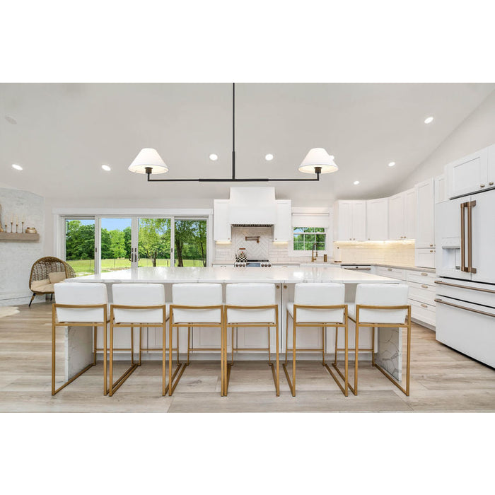 Leila Matte Black 2 Light 62 Inch Linear Chandelier Z-Lite 744-62L-MB | theLightShop