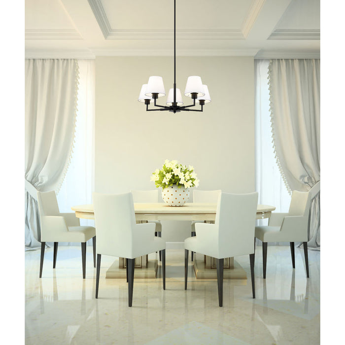 Leila Matte Black 5 Light 26 Inch Chandelier Z-Lite 744-26R-MB | theLightShop