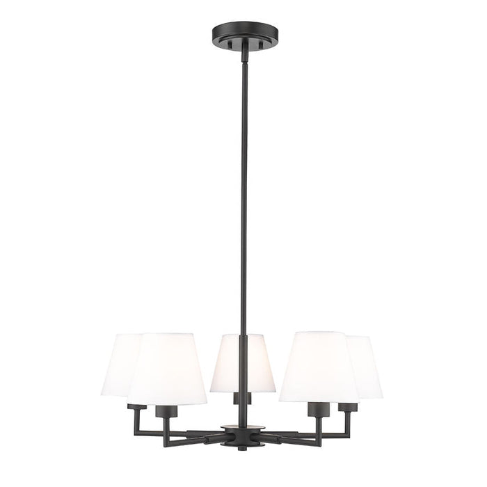 Leila Matte Black 5 Light 26 Inch Chandelier Z-Lite 744-26R-MB | theLightShop