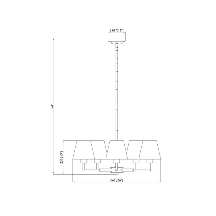 Leila Matte Black 5 Light 26 Inch Chandelier Z-Lite 744-26R-MB | theLightShop