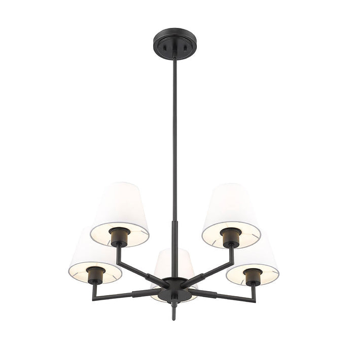 Leila Matte Black 5 Light 26 Inch Chandelier Z-Lite 744-26R-MB | theLightShop