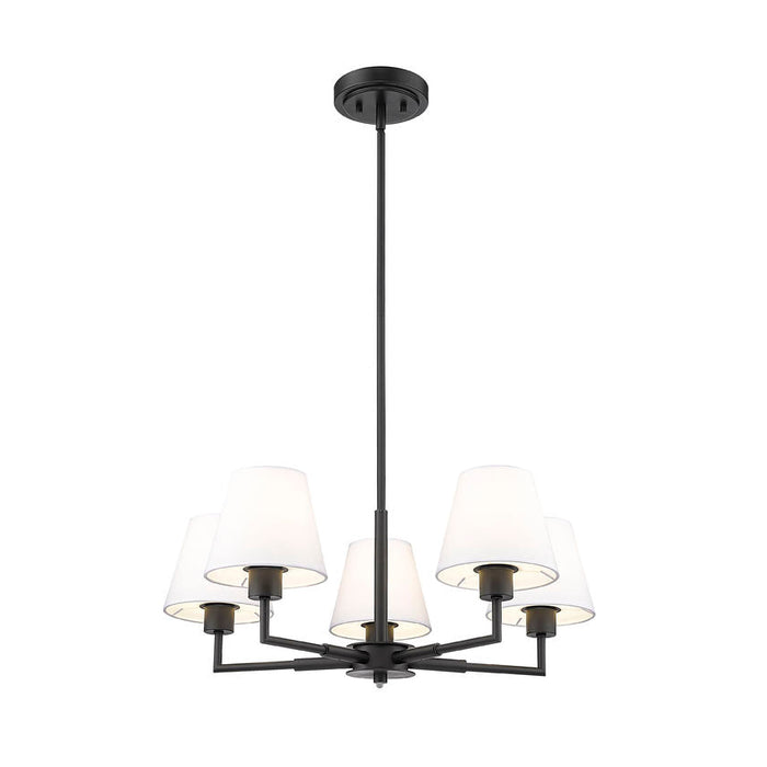 Leila Matte Black 5 Light 26 Inch Chandelier Z-Lite 744-26R-MB | theLightShop