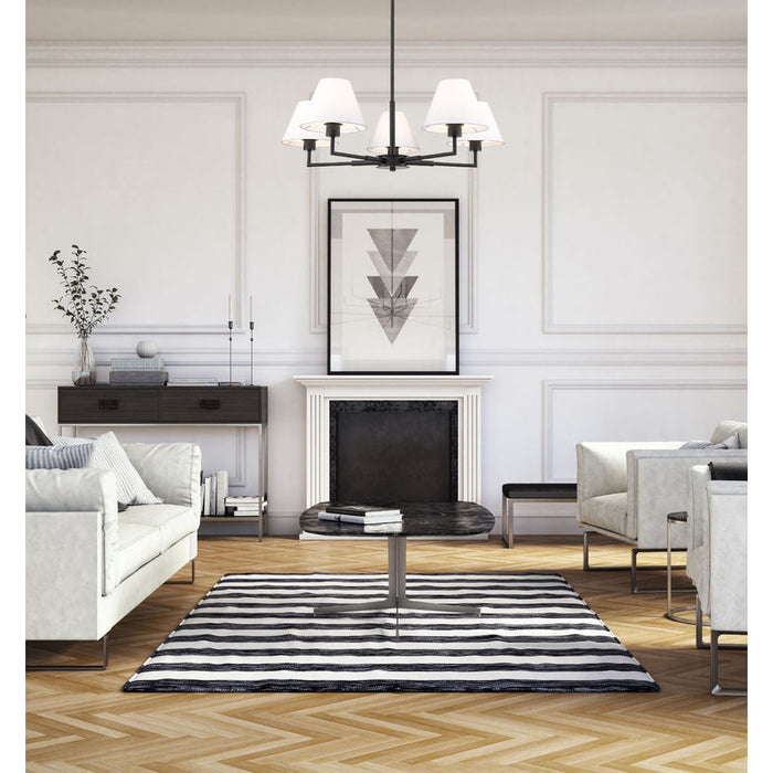 Leila Matte Black 5 Light 34 Inch Chandelier Z-Lite 744-34R-MB | theLightShop