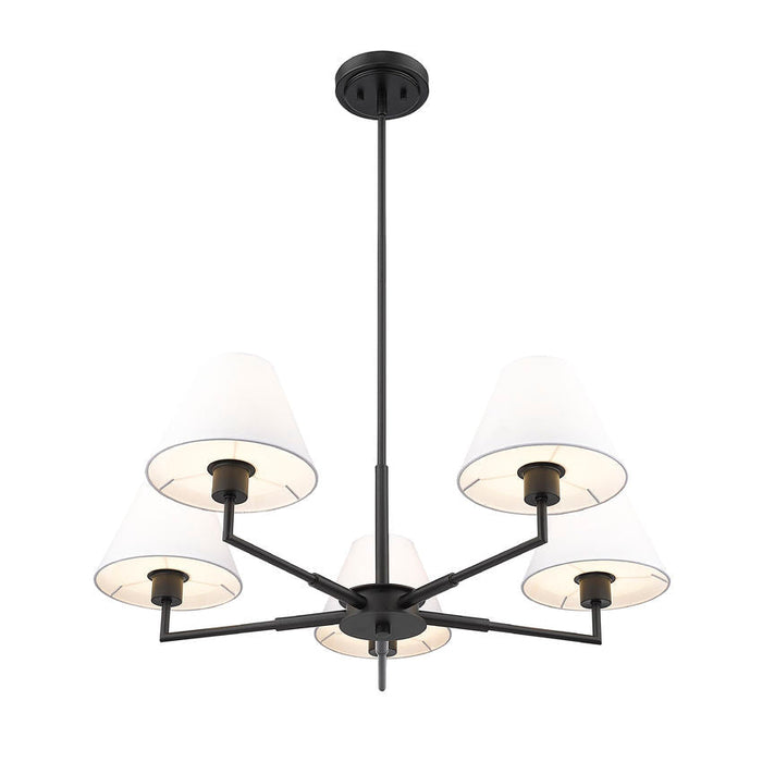 Leila Matte Black 5 Light 34 Inch Chandelier Z-Lite 744-34R-MB | theLightShop