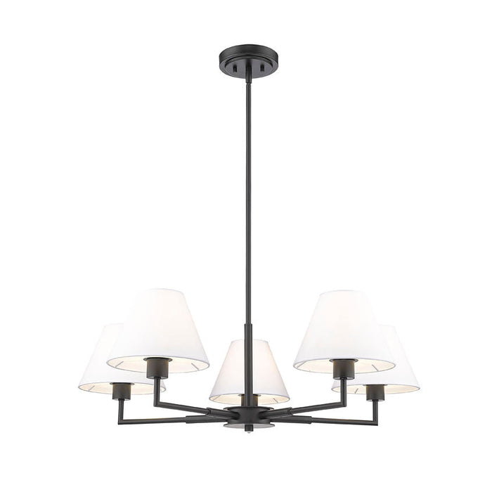 Leila Matte Black 5 Light 34 Inch Chandelier Z-Lite 744-34R-MB | theLightShop
