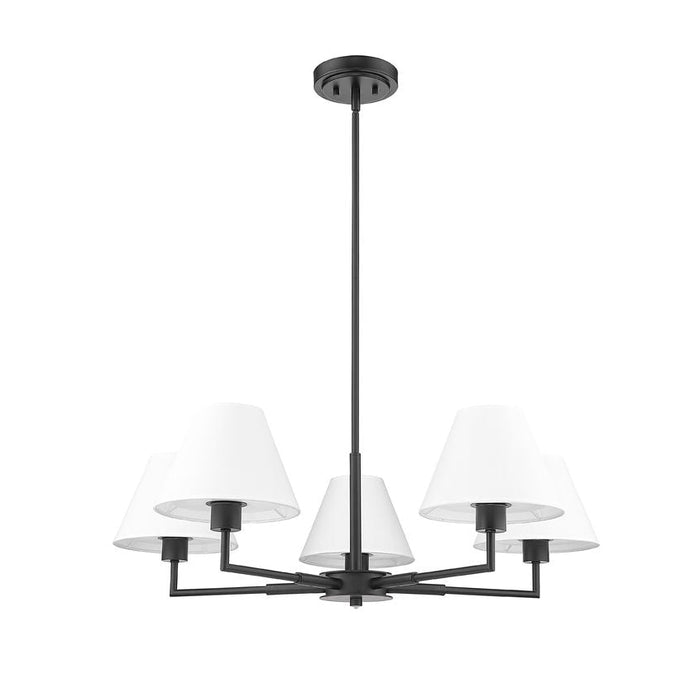 Leila Matte Black 5 Light 34 Inch Chandelier Z-Lite 744-34R-MB | theLightShop