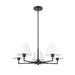 Leila Matte Black 5 Light 34 Inch Chandelier Z-Lite 744-34R-MB | theLightShop